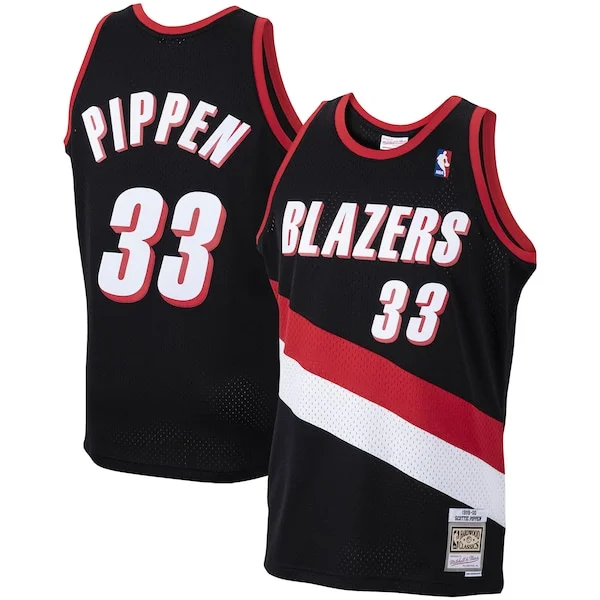 Accattivante Carino Eccezionale Scottie Pippen Portland Trail Blazers 1999/00 Hardwood Classics Swingman Jersey Black