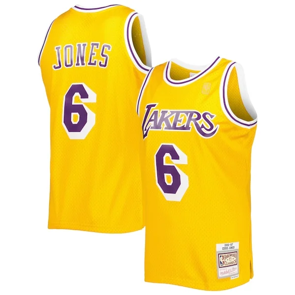 Accattivante Classico Eddie Jones Los Angeles Lakers 1996/97 Hardwood Classics Swingman Jersey Gold