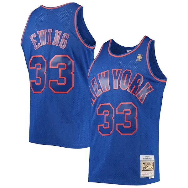 Accattivante Classico Patrick Ewing New York Knicks 1996/97 Hardwood Classics Swingman Jersey Blue