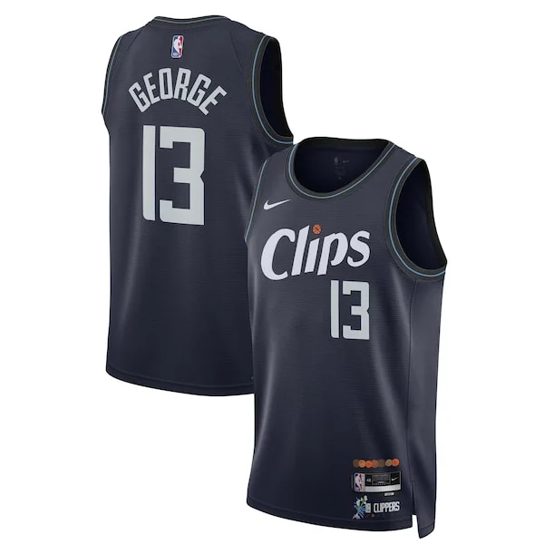 Accattivante Cool Paul George LA Clippers Nike Unisex 2023/24 Swingman Jersey Navy City Edition