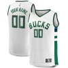 Accattivante Gorgeous Milwaukee Bucks Youth Fast Break Replica Custom Jersey Association Edition White