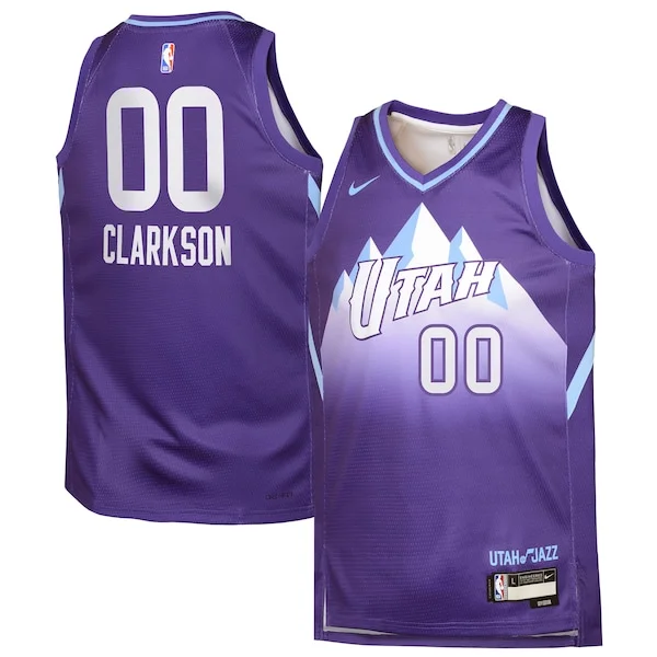 Accattivante Jordan Clarkson Utah Jazz Nike Youth 2024/25 Swingman Player Jersey City Edition Purple