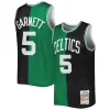 Accattivante Kevin Garnett Boston Celtics Hardwood Classics 2007/08 Split Swingman Jersey Black/Kelly Green