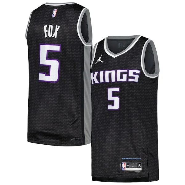 Accattivante Meraviglioso Carino De'Aaron Fox Sacramento Kings Jordan Brand Swingman Player Jersey Statement Edition Black