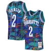 Accattivante Moderno Larry Johnson Charlotte Hornets 1992/93 Hardwood Classics Lunar New Year Swingman Jersey Teal