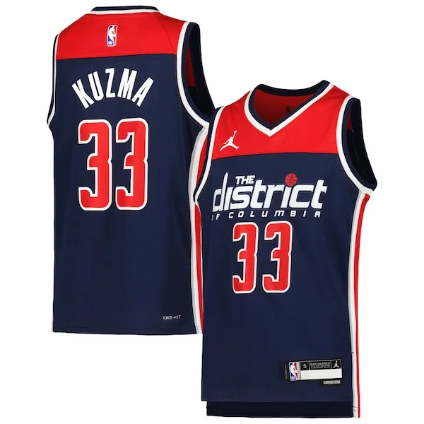 Accattivante Ottimo Lussuoso Kyle Kuzma Washington Wizards Jordan Brand Youth Swingman Jersey Statement Edition Navy