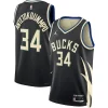 Accattivante Resistente Giannis Antetokounmpo Milwaukee Bucks Jordan Brand Unisex Swingman Jersey Statement Edition Black