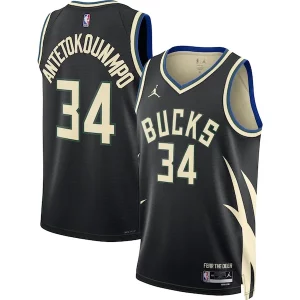 Accattivante Resistente Giannis Antetokounmpo Milwaukee Bucks Jordan Brand Unisex Swingman Jersey Statement Edition Black
