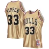 Accattivante Scottie Pippen Chicago Bulls 75th Anniversary 1997/98 Hardwood Classics Swingman Jersey Gold
