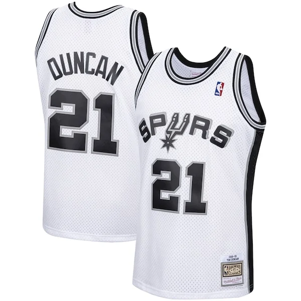 Accattivante Splendido Tim Duncan San Antonio Spurs 1998/99 Hardwood Classics Swingman Jersey White