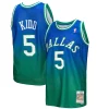 Accattivante Trendy Jason Kidd Dallas Mavericks 1994/95 Hardwood Classics Fadeaway Swingman Player Jersey Green/Navy