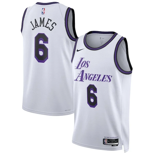 Accattivante Trendy LeBron James Los Angeles Lakers Nike Unisex 2022/23 Swingman Jersey City Edition White