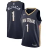 Accattivante Zion Williamson New Orleans Pelicans Nike 2019 NBA Draft First Round Pick Swingman Jersey Navy Icon Edition/White