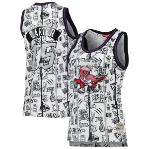 Attraente Accattivante Classico Vince Carter Toronto Raptors Women's 1998 Doodle Swingman Jersey White