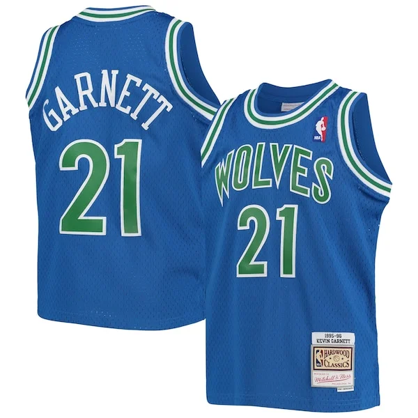 Attraente Delizioso Fascinante Kevin Garnett Minnesota Timberwolves Youth 1995 96 Hardwood Classics Swingman Jersey Blue