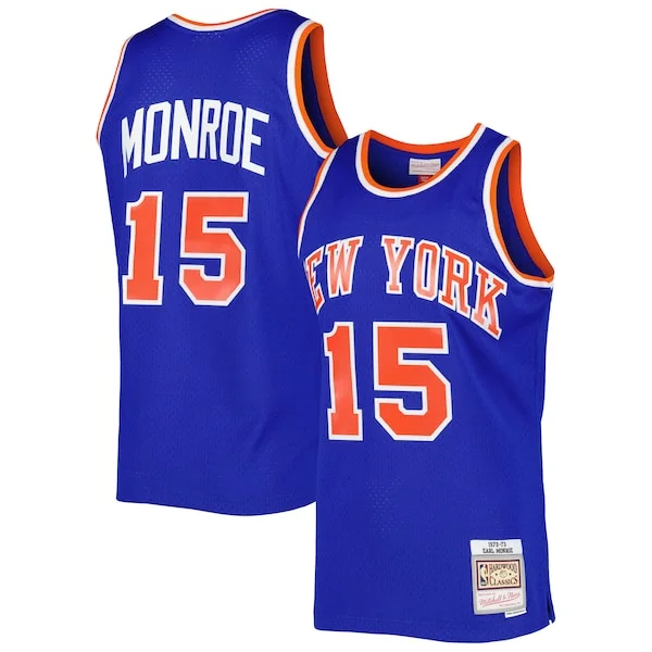 Attraente Earl Monroe New York Knicks 2001/02 Hardwood Classics Swingman Jersey Blue