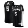 Pratico Splendido Moderno Stephon Castle San Antonio Spurs 2024 NBA Draft Fast Break Player Jersey Icon Edition Black