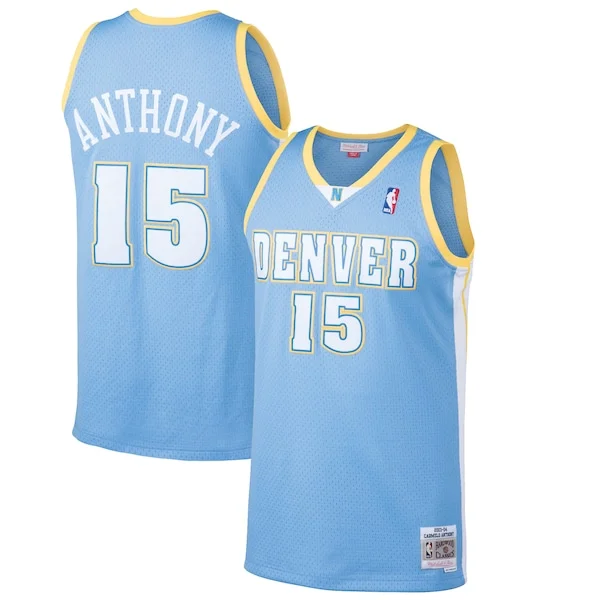 Attraente Gorgeous Fascinante Carmelo Anthony Denver Nuggets Hardwood Classics Swingman Jersey Light Blue