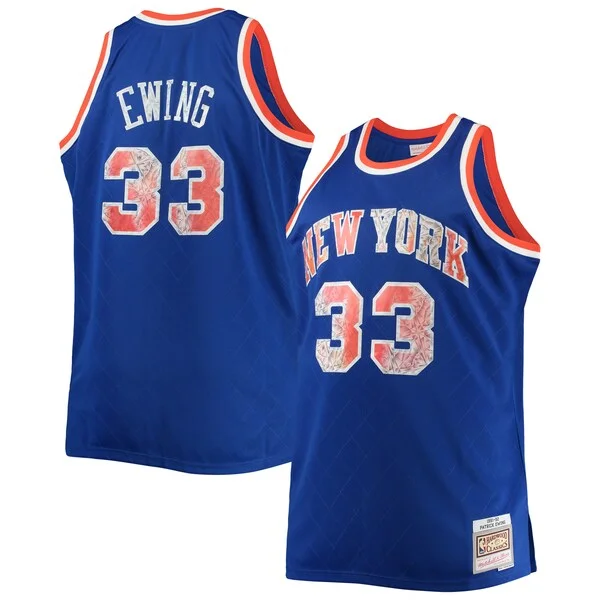 Attraente Gorgeous Patrick Ewing New York Knicks Big & Tall 1991/92 NBA 75th Anniversary Diamond Swingman Jersey Blue