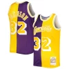 Attraente Magic Johnson Los Angeles Lakers Hardwood Classics 1984/85 Split Swingman Jersey Purple/Gold