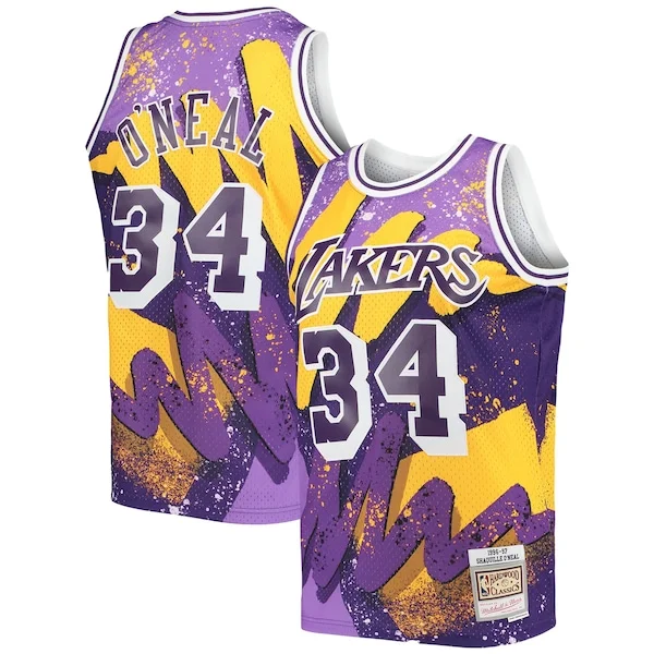 Attraente Moderno Shaquille O'Neal Los Angeles Lakers Hardwood Classics 1996/97 Hyper Hoops Swingman Jersey Purple