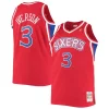 Bellissimo Allen Iverson Philadelphia 76ers 1996/97 Big & Tall Hardwood Classics Swingman Jersey Red/Black/Royal/White