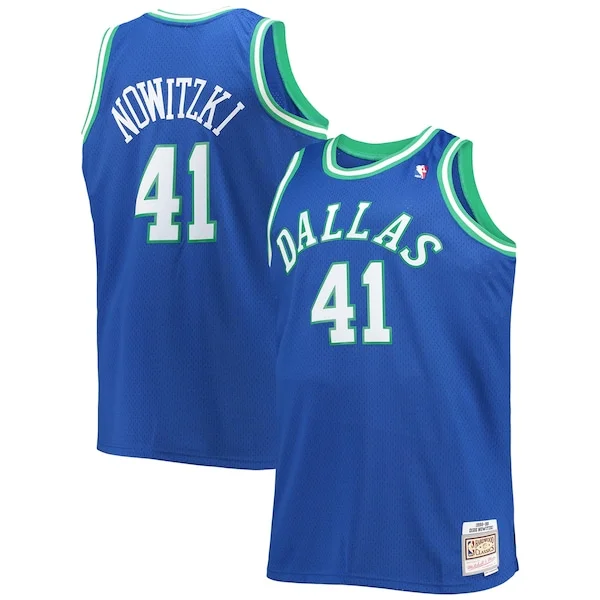 Bellissimo Dirk Nowitzki Dallas Mavericks Big & Tall 1998/99 Hardwood Classics Swingman Jersey Blue
