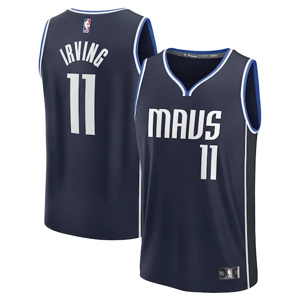 Bellissimo Kyrie Irving Dallas Mavericks Fast Break Replica Player Jersey Statement Edition Navy