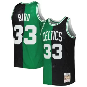 Bellissimo Larry Bird Boston Celtics Hardwood Classics 1985/86 Split Swingman Jersey Black/Kelly Green