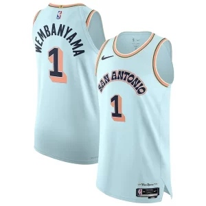 Bellissimo Lussuoso Victor Wembanyama San Antonio Spurs Nike 2024/25 Authentic Player Jersey City Edition Light Blue