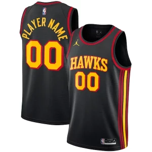Bellissimo Prestigioso Atlanta Hawks Jordan Brand Swingman Custom Jersey Statement Edition Black