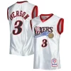 Carino Allen Iverson Philadelphia 76ers 2000/01 Hardwood Classics 75th Anniversary Swingman Jersey Platinum