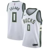 Carino Damian Lillard Milwaukee Bucks Nike Unisex Swingman Player Jersey Association Edition White
