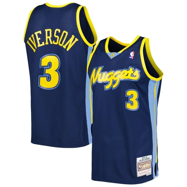 Carino Elegante Bellissimo Allen Iverson Denver Nuggets Hardwood Classics Swingman Jersey Navy