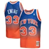 Carino Elegante Patrick Ewing New York Knicks 1991/92 Hardwood Classics Fadeaway Swingman Player Jersey Orange/Royal