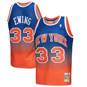 Carino Elegante Patrick Ewing New York Knicks 1991/92 Hardwood Classics Fadeaway Swingman Player Jersey Orange/Royal