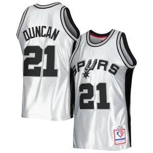Carino Fantastico Classico Tim Duncan San Antonio Spurs 1998/99 Hardwood Classics 75th Anniversary Swingman Jersey Platinum