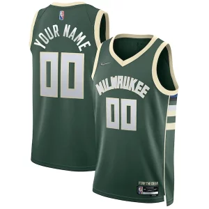 Carino Milwaukee Bucks Nike 2021/22 Diamond Swingman Custom Jersey Icon Edition Hunter Green