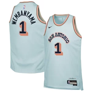 Carino Robusto Victor Wembanyama San Antonio Spurs Nike Youth 2024/25 Swingman Player Jersey City Edition Light Blue