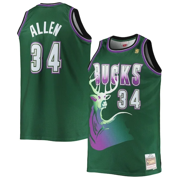 Carino Sofisticato Ray Allen Milwaukee Bucks Big & Tall 1996/97 Hardwood Classics Swingman Jersey Hunter Green