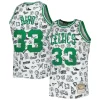 Carino Splendido Larry Bird Boston Celtics 1985/86 Hardwood Classics Doodle Swingman Jersey White