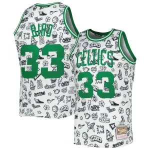 Carino Splendido Larry Bird Boston Celtics 1985/86 Hardwood Classics Doodle Swingman Jersey White