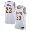 Carino Versatile LeBron James Los Angeles Lakers Nike Unisex Swingman Jersey Association Edition White/Gold