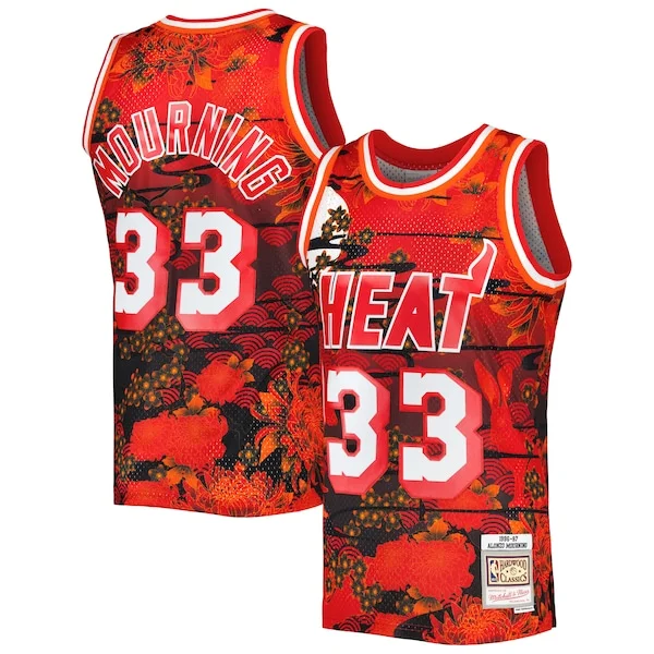 Classico Attraente Alonzo Mourning Miami Heat 1996/97 Hardwood Classics Lunar New Year Swingman Jersey Red