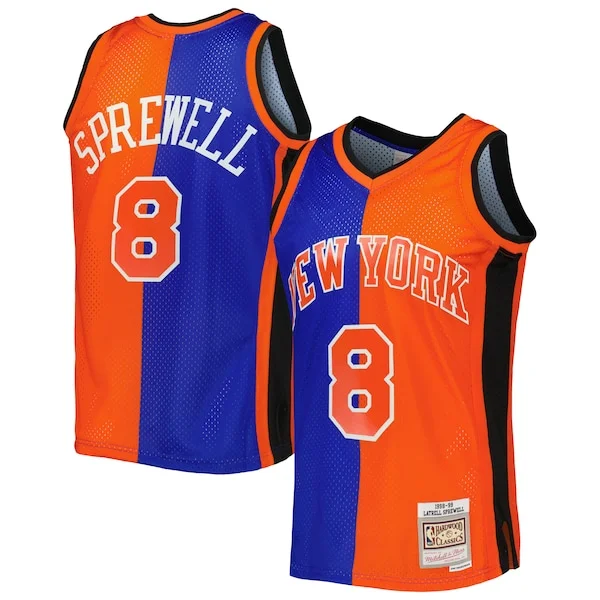 Classico Latrell Sprewell New York Knicks Hardwood Classics 1998/99 Split Swingman Jersey Blue/Orange