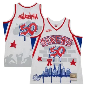 Classico Philadelphia 76ers x Tats Cru Hardwood Classics Fashion Jersey White