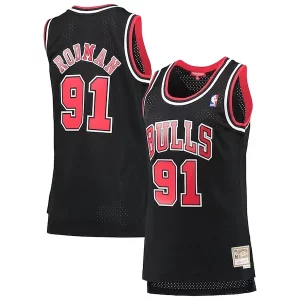 Classico Prestigioso Splendido Dennis Rodman Chicago Bulls Women's Hardwood Classics Swingman Jersey Black