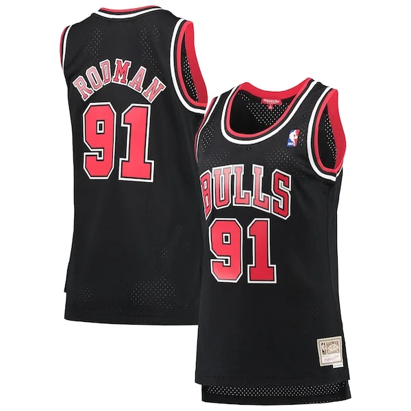 Classico Prestigioso Splendido Dennis Rodman Chicago Bulls Women's Hardwood Classics Swingman Jersey Black