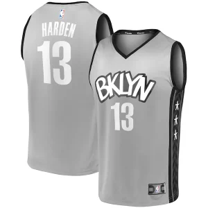 Classico Raffinato Cool James Harden Brooklyn Nets Fast Break Replica Jersey Charcoal Statement Edition/White