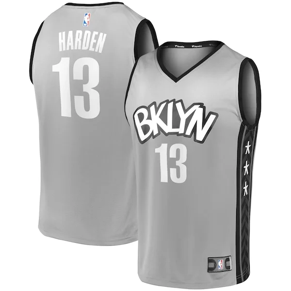 Classico Raffinato Cool James Harden Brooklyn Nets Fast Break Replica Jersey Charcoal Statement Edition/White